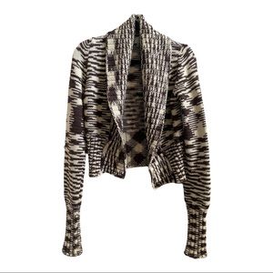 Cozy Missoni brown and cream cardigan crop style & long sleeves - Made in Italy